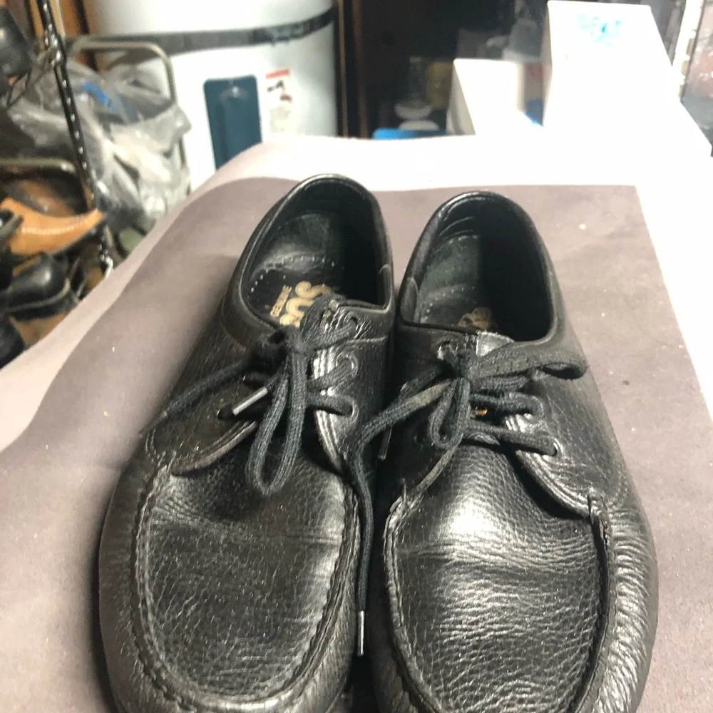 SAS Amigo Men’s Black Leather Slip-On Lace oxfords Loafers Shoes Size 10.5W